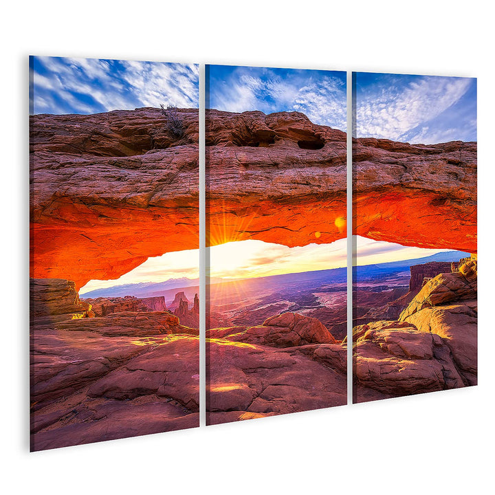 islandburner Bild auf Leinwand Sonnenaufgang Mesa Arch Im Canyonlands Nationalpark Usa Bilder Wandbi