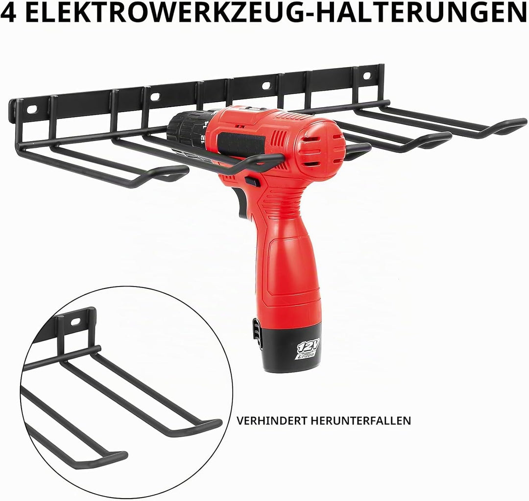 Werkzeugspeicher für Elektrowerkzeug Organizer, Garage Aufbewahrung Wandhalterung, Metall Werkzeugre