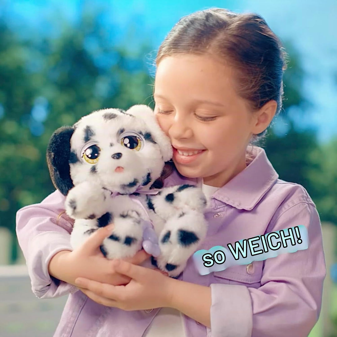BABY PAWS Dalmatian - Schlafender Hundewelpe und Interaktives Plüschtier Mit Soundfunktion beim Öffn