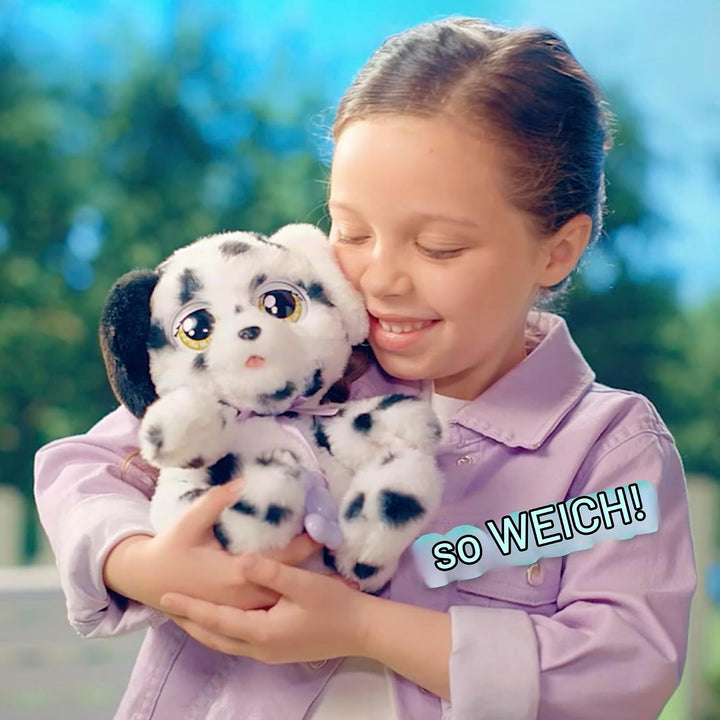 BABY PAWS Dalmatian - Schlafender Hundewelpe und Interaktives Plüschtier Mit Soundfunktion beim Öffn