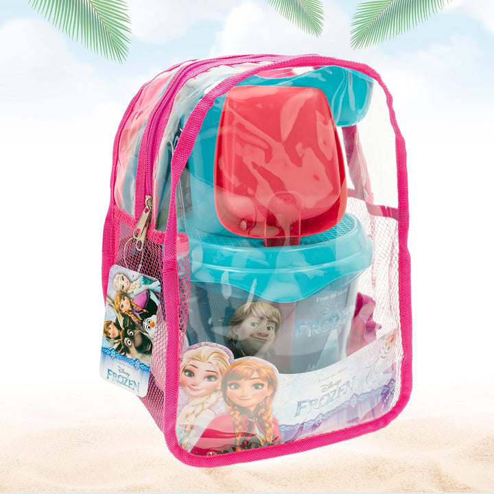 ColorBaby Disney-Frozen Rucksack Strandkorb D18 cm C/4 Acc + 2 Formen 18 cm mit Zubehör, Mehrfarbig,