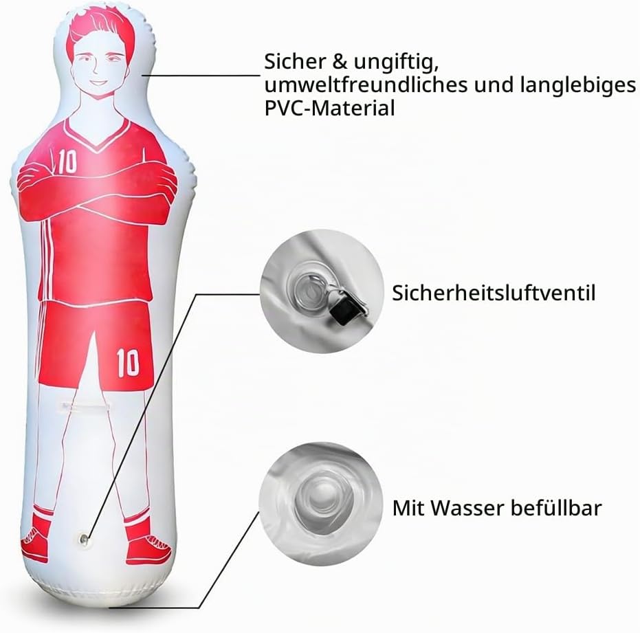 Aufblasbarer Fussball-Dummy, Fussball-Trainings-Dummy Tumbler Air Mannequin Free Kick Defender Wall