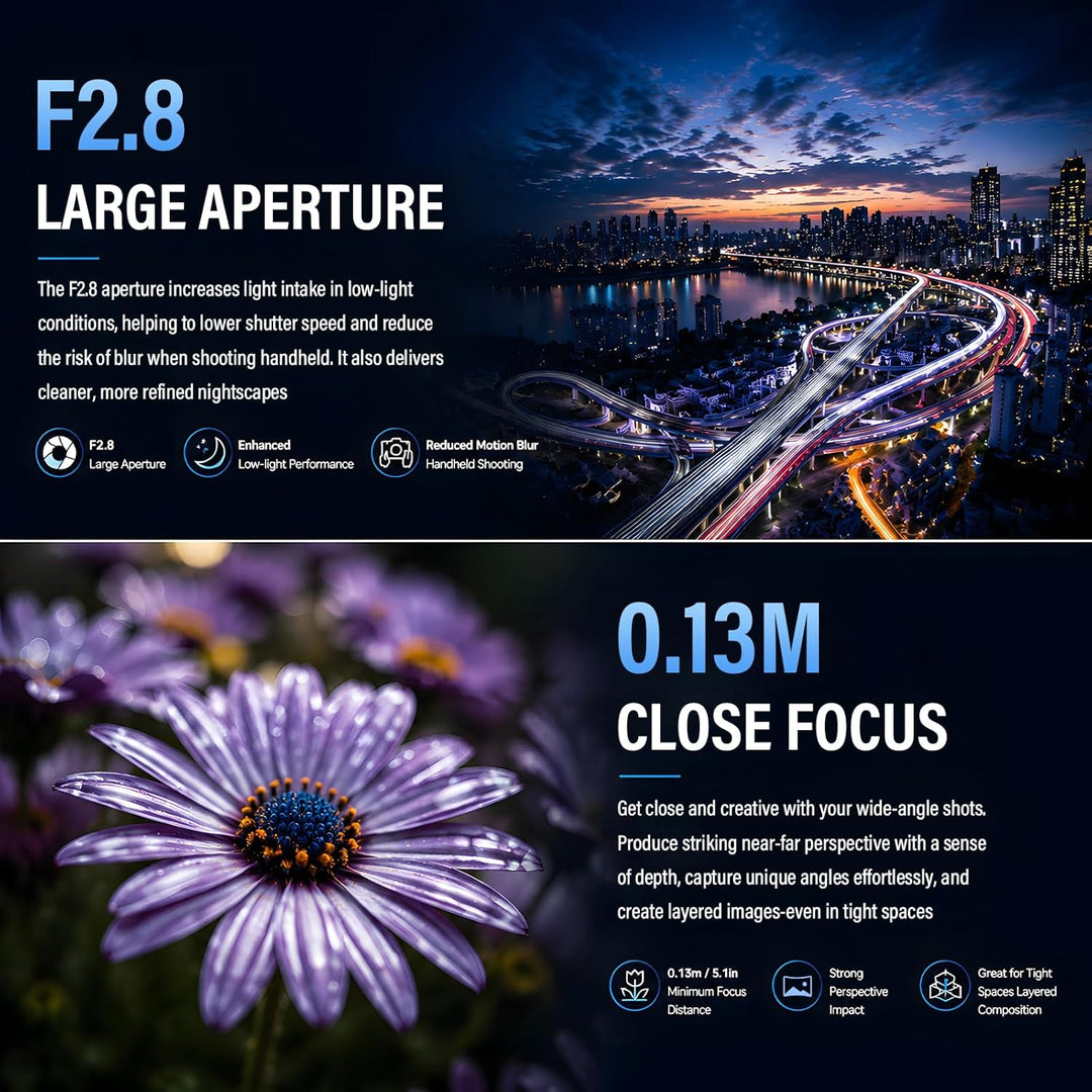 VILTROX 9mm F2.8 E Air AF 9mm F2.8 E Mount Objektiv für Sony E,Autofokus APS-C Ultraweitwinkel Prime