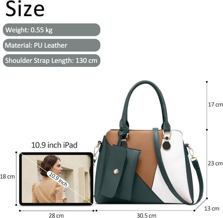 DORRISO Leicht Damen Handtasche Elegant Henkeltasche mit Mode Kleine Geldbörse für Einkaufen Reise U
