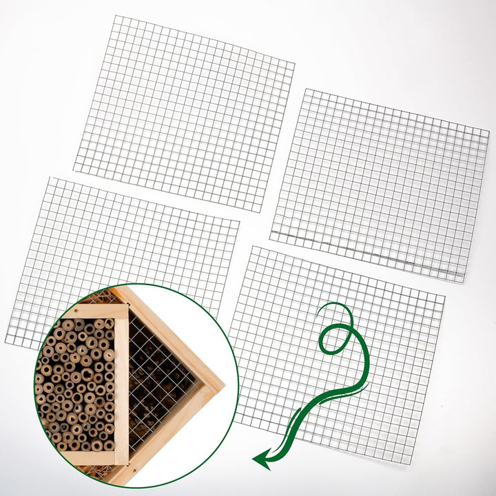 GARDIGO® Drahtgitter- 4 Stück | Insektenhotel Füllmaterial | Nisthilfe für Insektenhaus, Bienenhotel