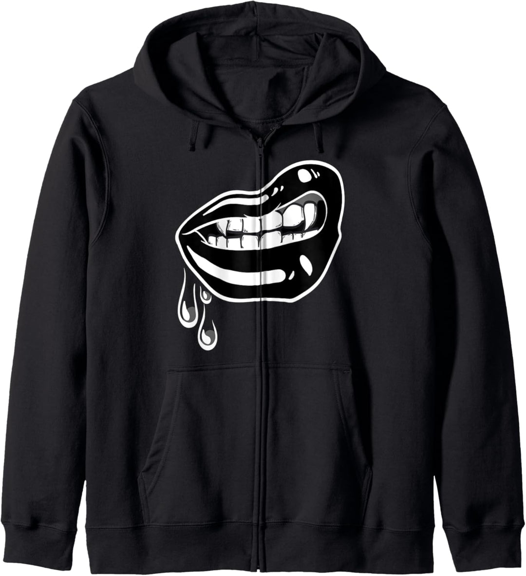 Der schwarze Vampirs-LippenGoth Halloween der Frauen Kapuzenjacke