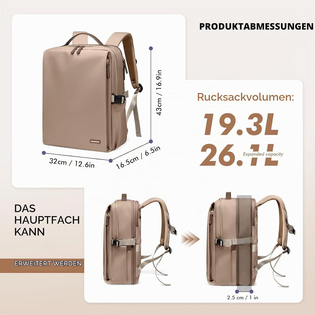Stilvoller Laptop Rucksack für Damen von Fluggesellschaften zugelassen, Perfekt für die Arbeit das C
