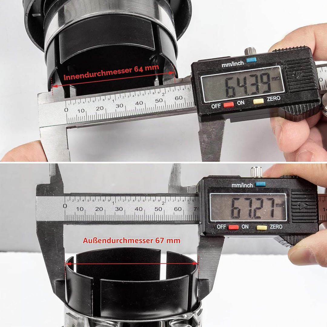 Krtopo 63mm Auspuffspitzen Auspuff Edelstahl und Glänzende Kohlefaser Auto Auspuff Endrohr, Einlass