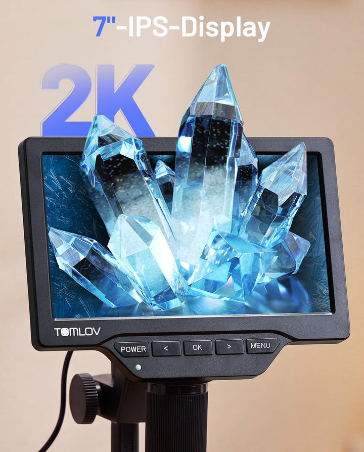 TOMLOV DM4W Max 7" IPS Digital Mikroskop mit Waage, Münzvollansicht | 0,1g Präzision, g/oz/ct/ozt, 1