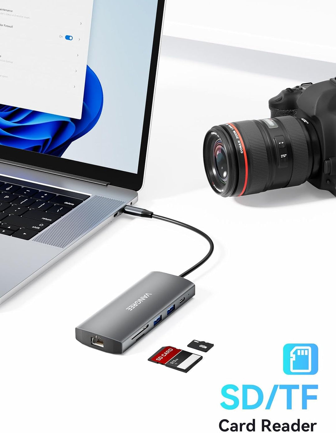 USB-C-Hub mit Dual 4K@60Hz DisplayPorts, 2× USB-A &amp; 2× USB-C 3.2 (10Gbps), Gigabit-Ethernet, 100W PD