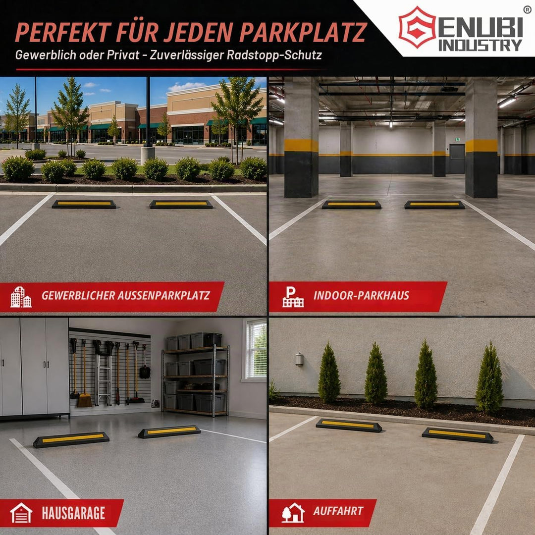 2er Gummi Parkbegrenzung,Schwerlast Parkblöcke Parkplatzbegrenzung,Schwarz Randstein Parken Ziel mit