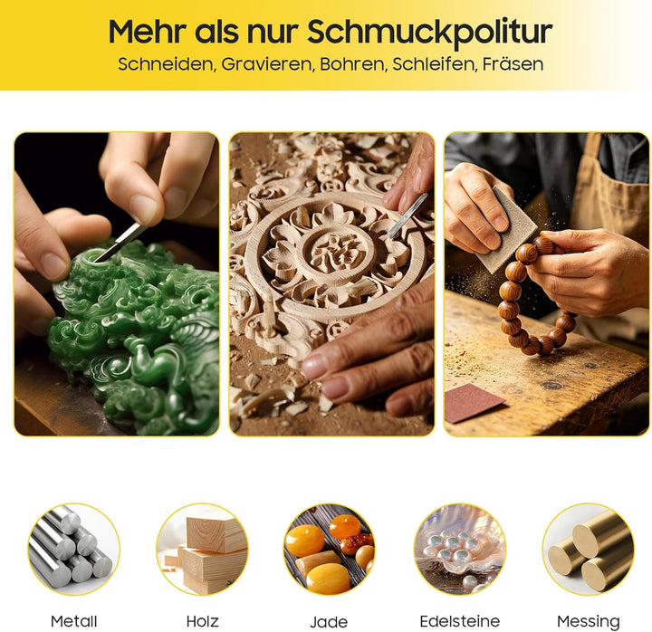 OUKANING Tischpolierer Poliermaschine 10000U/min - Poliermaschine Schmuck 320W Kleine multifunktiona