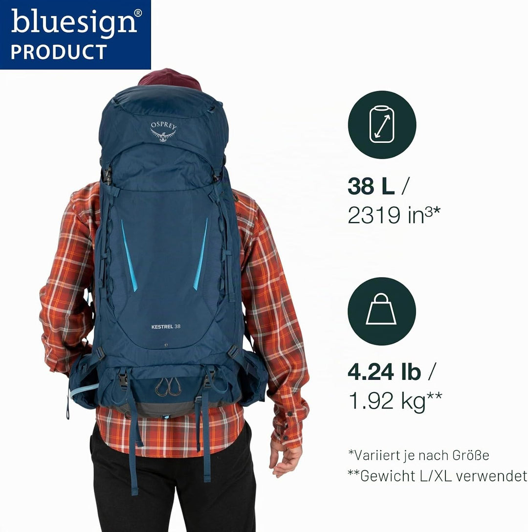 Osprey Europe Herren Kestrel 38 Backpack Bonsai Green L-XL, Bonsai Green L-XL