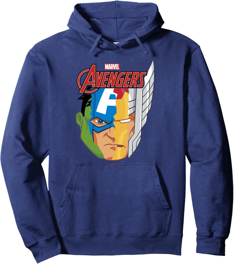 Marvel The Avengers Smash Up Face Portrait Pullover Hoodie