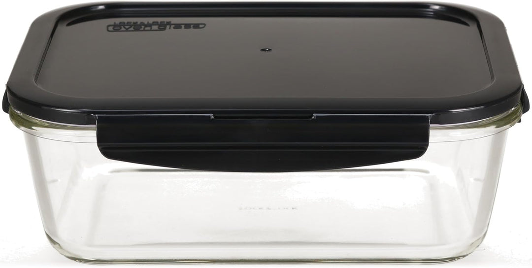 LOCK & LOCK Frischhaltedosen aus Glas mit Deckel, 3er Set eckig & gross - OVEN GLASS - Kühlschrank &