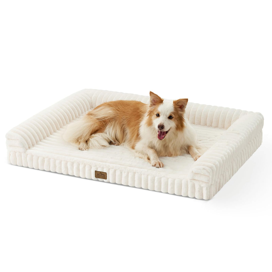COZY KISS Orthopädisches Hundebett für Extra Grosse Hunde 110x80x17cm – Hundesofa mit Weichem Kunstf