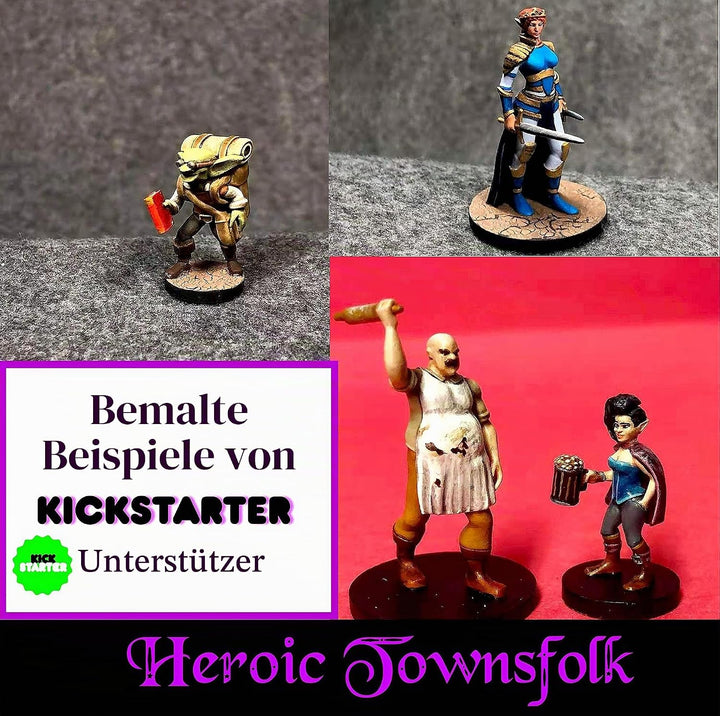 29 Heroische Stadtbewohner Fantasy Miniaturen für D&D - Dungeons and Dragons Starterset - Unlackiert