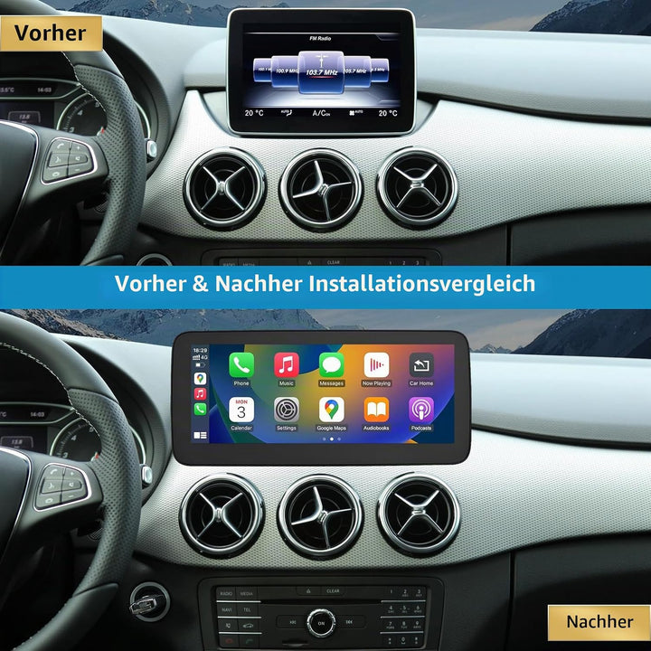 Autoradio 12,3 Zoll Touchscreen für 2015-2018 Mercedes Benz B-Klasse W246 mit NTG 5,0/5,1/5,2, unter