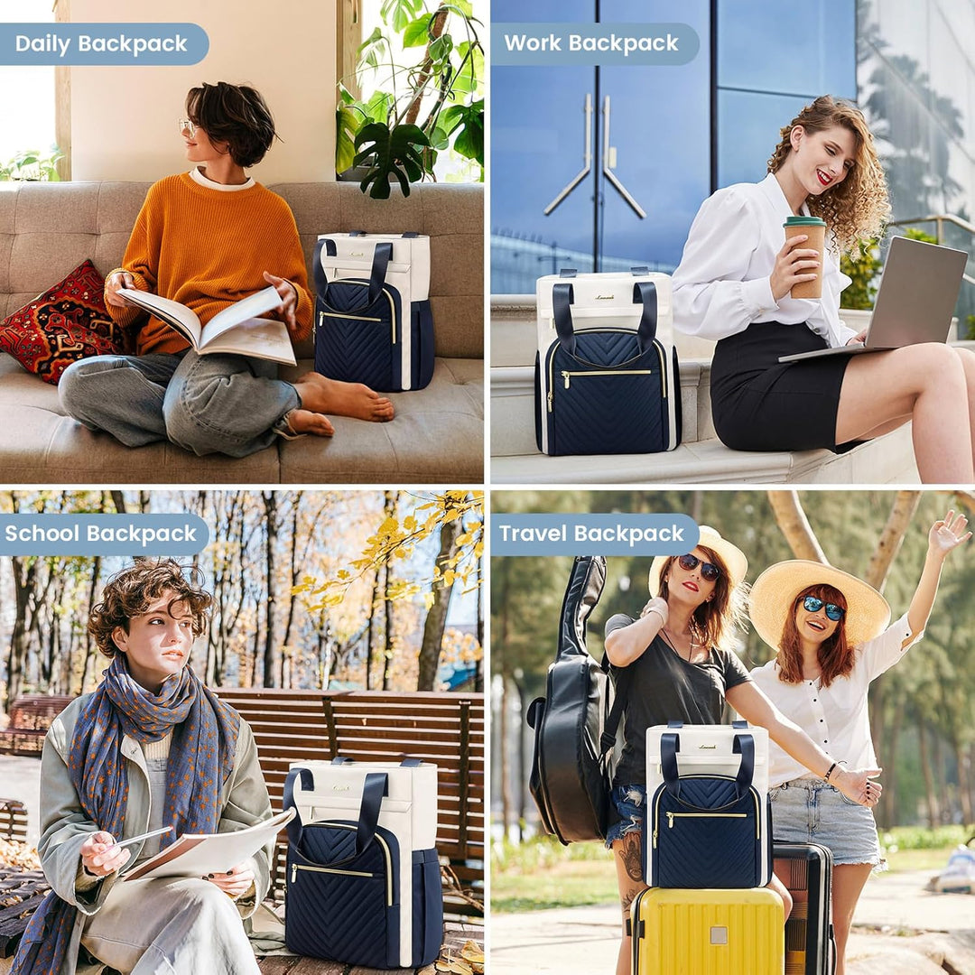 LOVEVOOK Rucksacktasche Damen 2 in 1 Handtasche 15.6 Zoll Laptop Backpack Women mit Laptopfach Schul