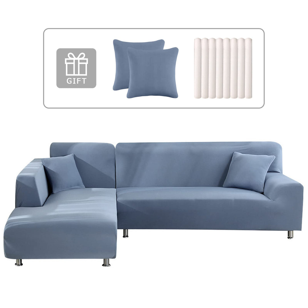 Sofabezug Ecksofa L Form Sofa Überwürfe Stretch Sofabezug L Form Rechts oder Links mit Zwei Kissenbe