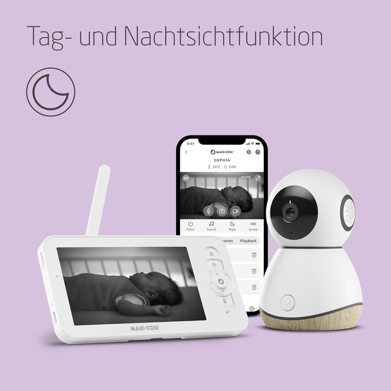 Maxi-Cosi See Pro Babyphone, mit Kamera Handy, Babyphone Kamera, Schreiübersetzer, automatische Bewe