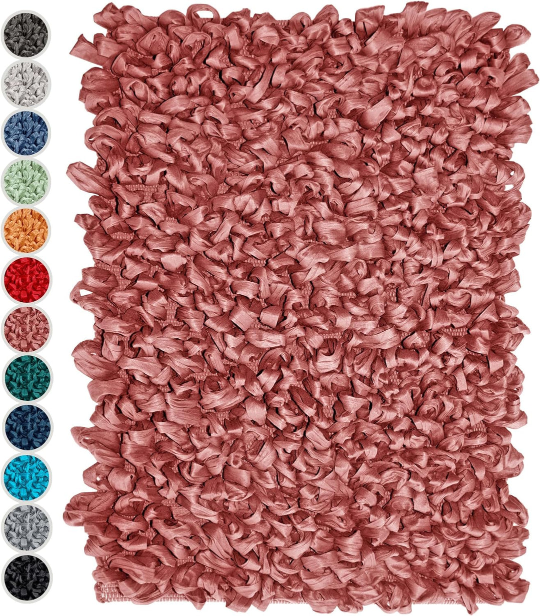 Lashuma Zottelteppich Masala Pink, weiche hochfor Badematte 50x70 cm 50x70 cm Marsala, 50x70 cm Mars
