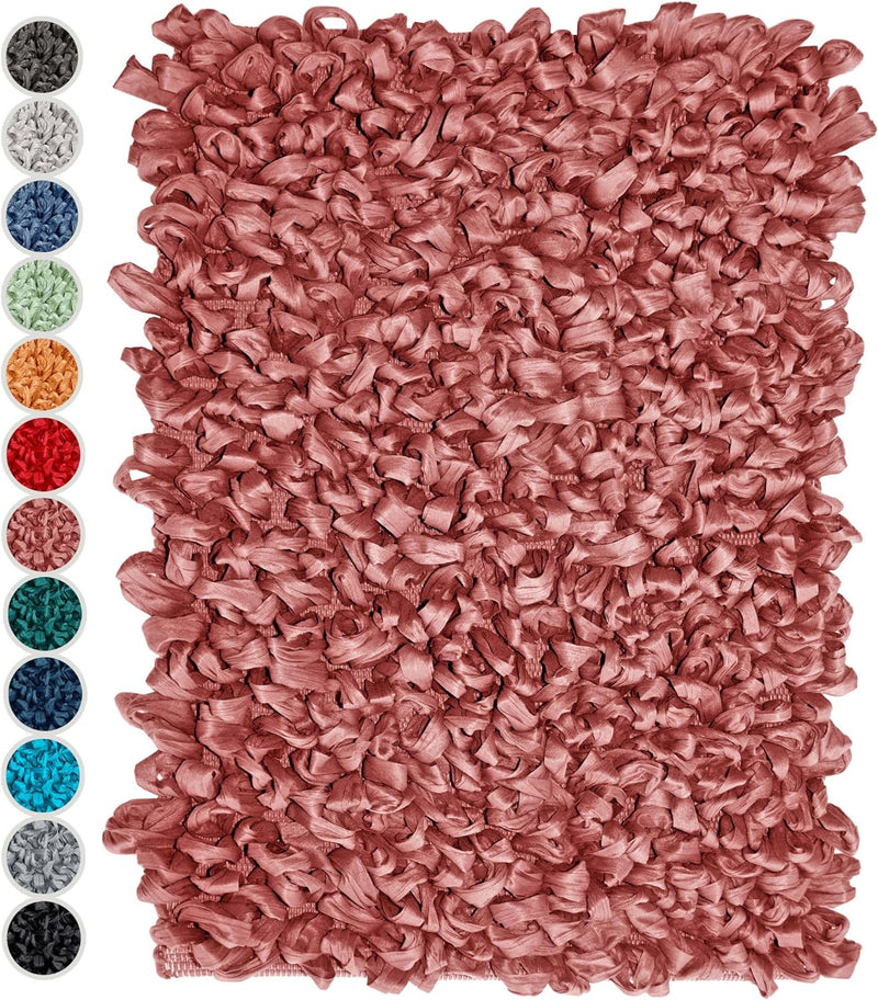 Lashuma Zottelteppich Masala Pink, weiche hochfor Badematte 50x70 cm 50x70 cm Marsala, 50x70 cm Mars