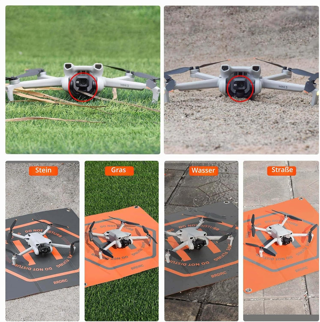 BRDRC 50cm Drohnen-Landeplatz, universal, faltbar, doppelseitig, wasserdicht, Helipad für DJI Mini 4