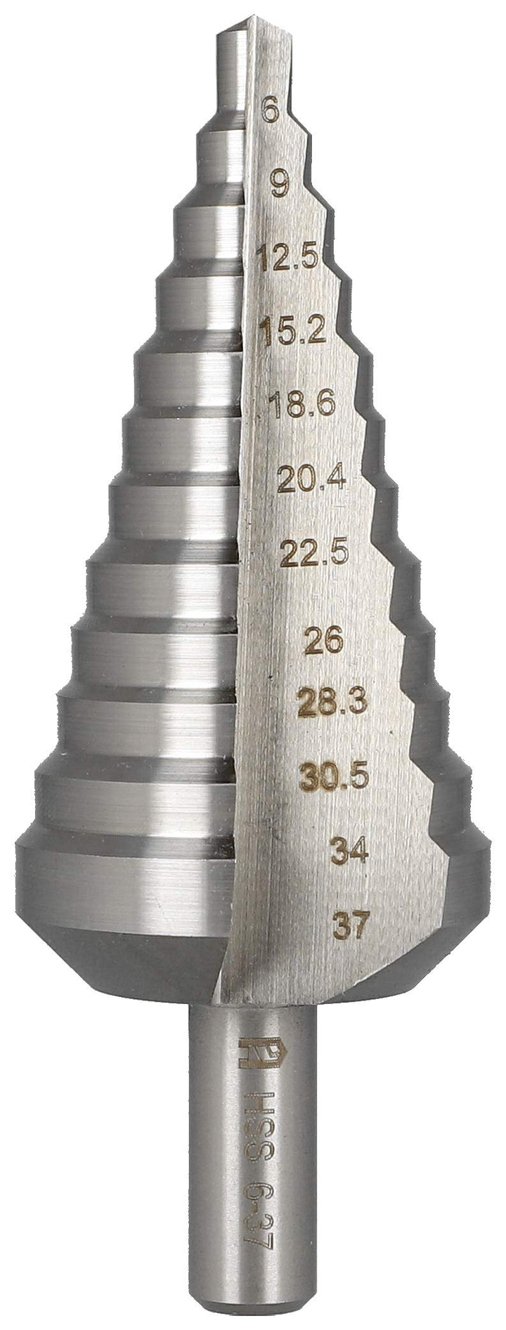 Heller Tools 925 HSS Stufenbohrer, Ø 6-37 x 100 mm, stufenbohrer metall, kegelbohrer, hex schaft