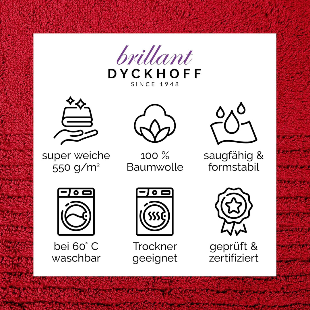 Dyckhoff 0410996505 Handtuchset "Brillant", 2 Badetücher / Duschtücher 70 x 140 cm und 4 Handtücher