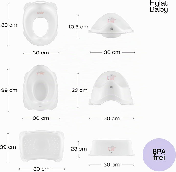 Hylat Baby 3in1 Töpfchen-Set für Kinder - Toilettensitz, Tritthocker &amp; Töpfchen - Kindertoilette für