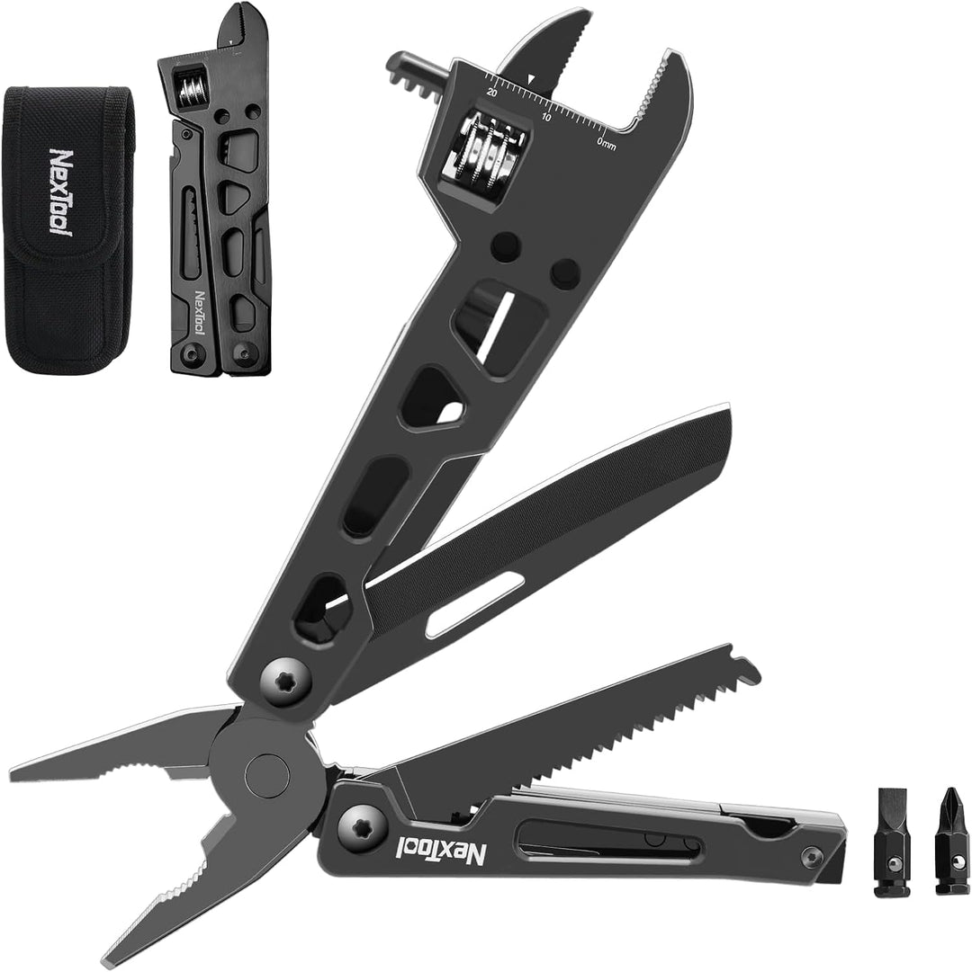 Multitool Werkzeug, NexTool 9-IN-1 Präzise Skala Schraubenschlüssel Zange Messer Holzsäge 2 Schraube