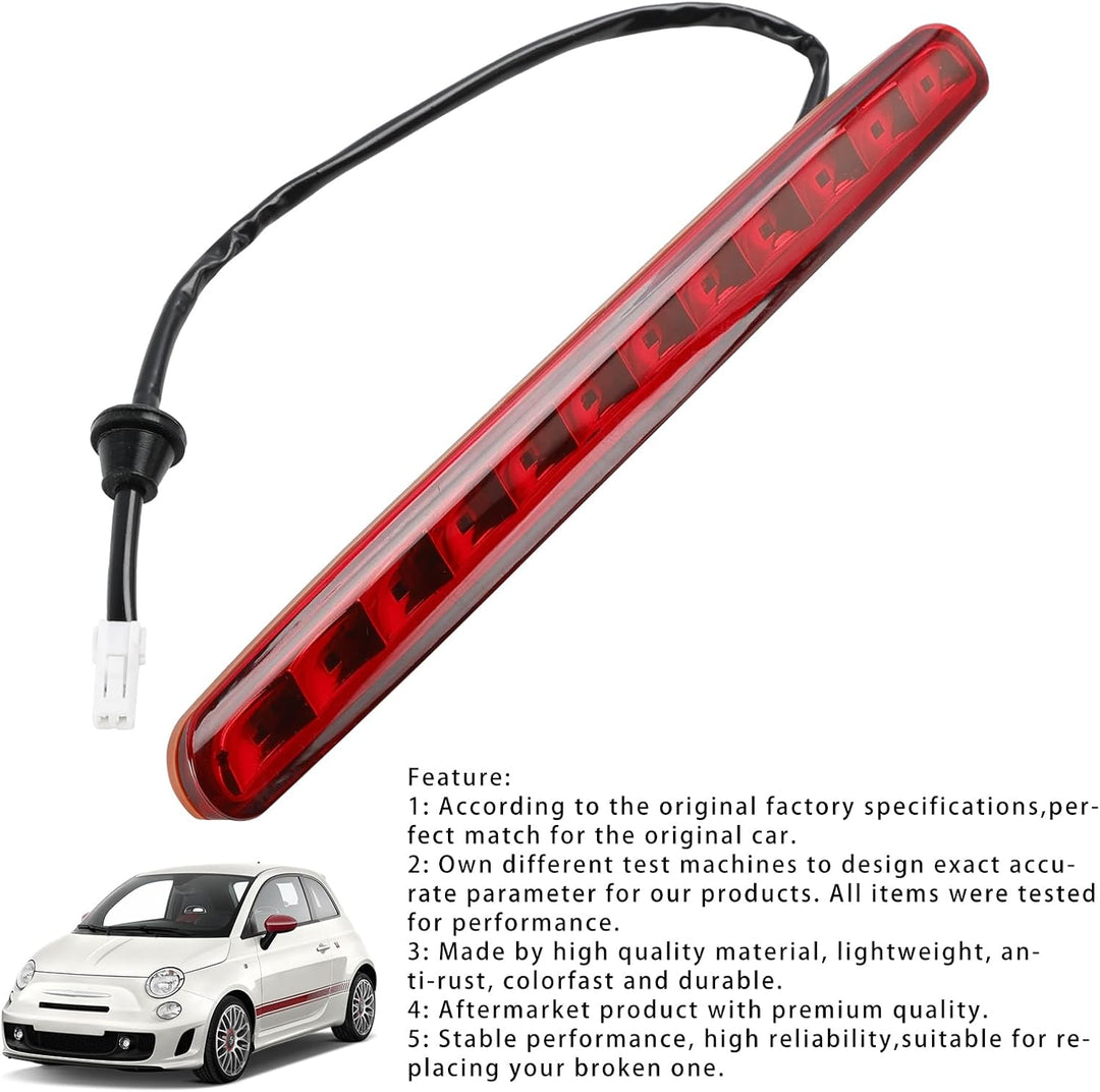 Topteng Rear High Mount Brake Stop Light Lamp passend für FIAT 500 Convertible 2009-2018