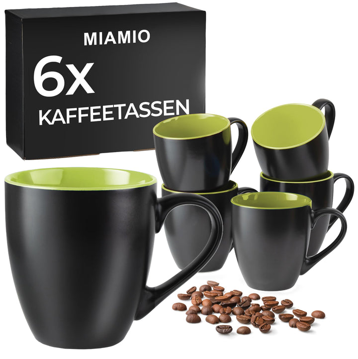 MIAMIO - 6 x 350 ml Kaffeetassen/Kaffeebecher Set - Tassen Set 6er Modern - Le Papillon Kollektion (