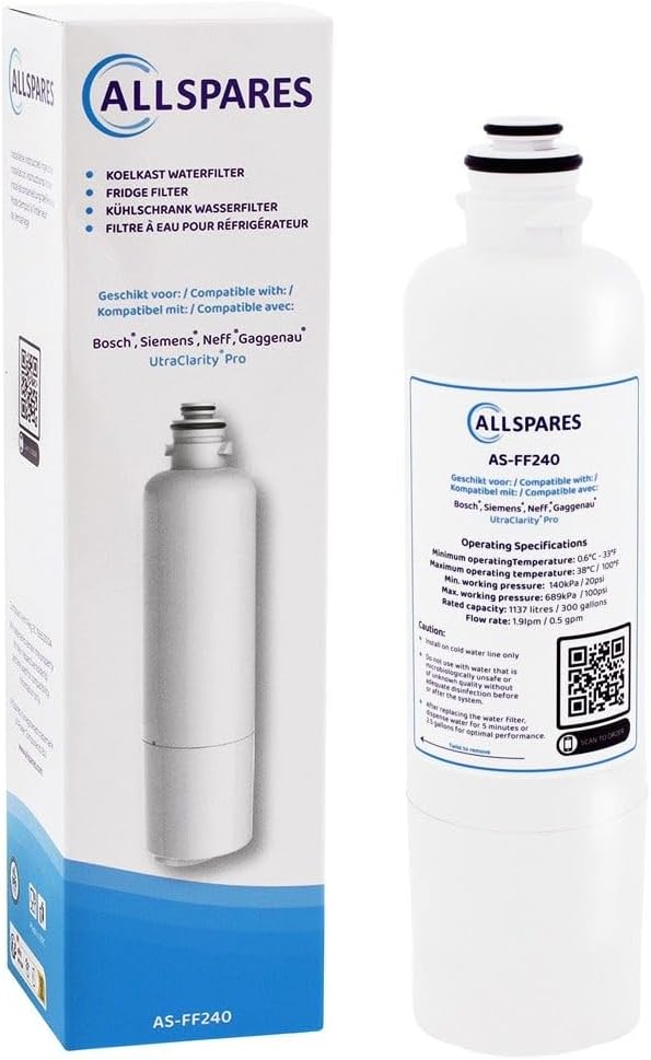 AllSpares Wasserfilter für Kühlschrank Ultra Clarity Pro geeignet für Bosch Siemens Neff 11032518 /