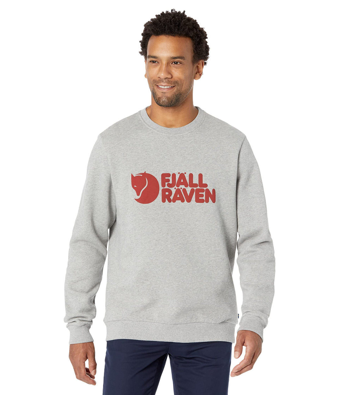 Fjällräven Herren Logo Sweater XS Grey-melange, XS Grey-melange