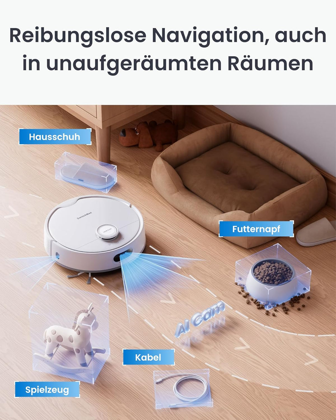 SwitchBot S20 Saugroboter Roboter -10.000 Pa Starke Saugleistung, AI Hindernisvermeidung, Automatisc