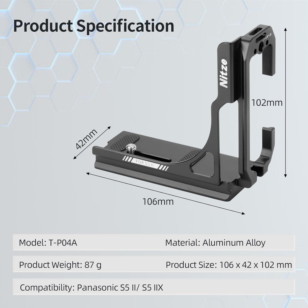 Nitze S5 II L Halterung für Panasonic LUMIX S5 II Kamera, S5 II L Bracket mit Arca Swiss Schnellwech