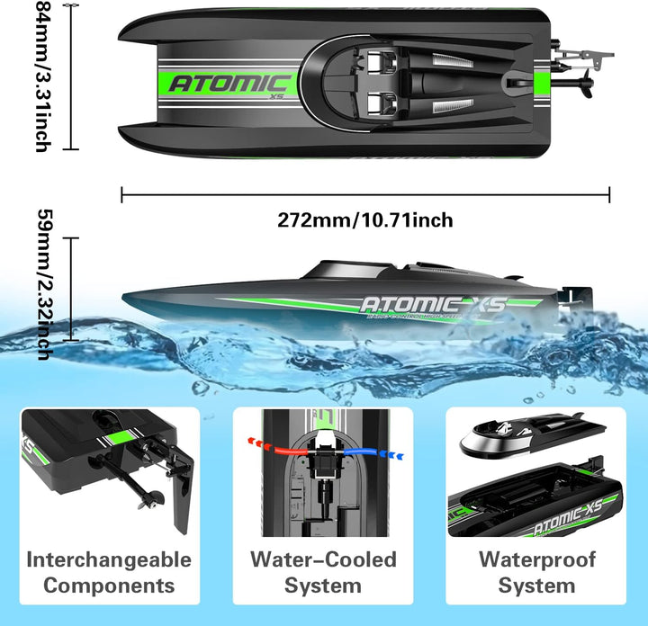 VOLANTEXRC Ferngesteuertes Boot RC Boot 2,4 GHz Fernsteuerung 20MPH Ferngesteuertes Boot für Pools u