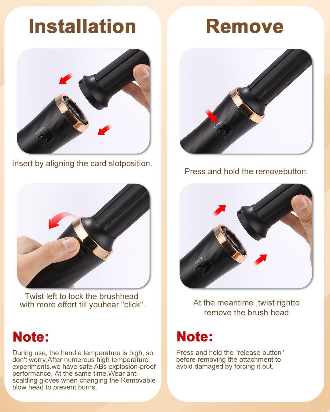 Hairstyler 6 in 1 Air Styler Set Mit 1000W Haartrockner, Rundbürstenföhn, Airflow Lockenstab Automat