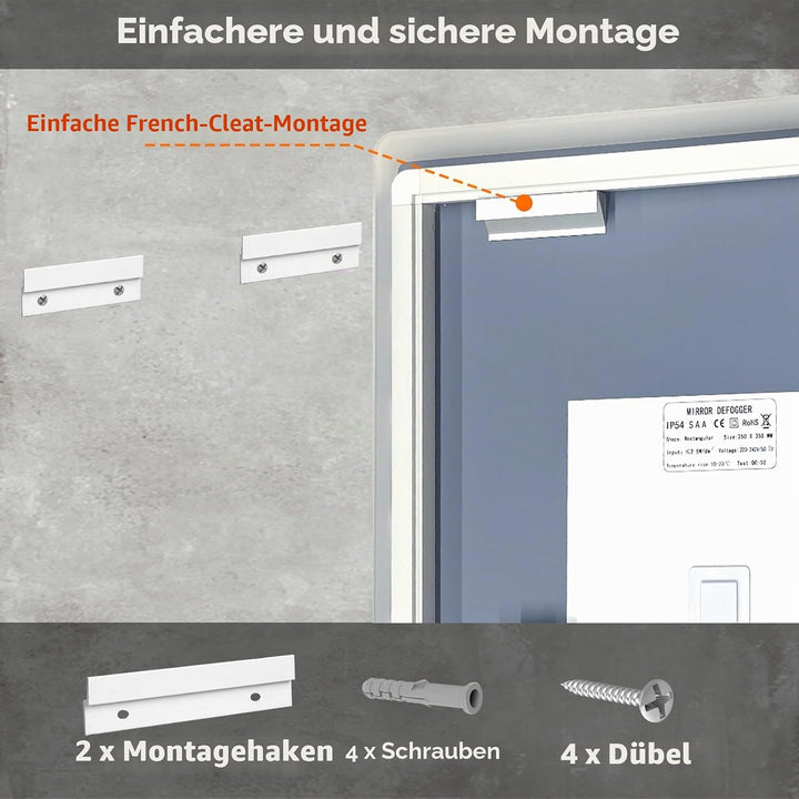 Badezimmerspiegel mit Beleuchtung LED, 70x100cm Spiegel mit Light, Wandspiegel mit Frontbeleuchtung,