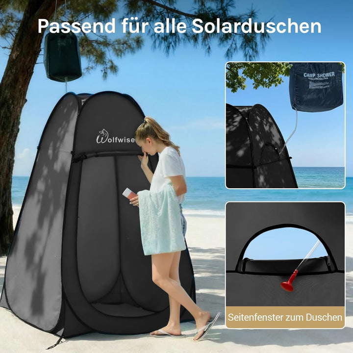 WolfWise Pop-Up Duschzelt Camping & Umkleidezelt – Kompakt & Leicht 2kg mit Tasche, Schneller Aufbau