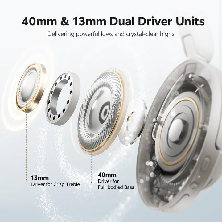 QCY H3S Over Ear Bluetooth Kopfhörer,Hybrid Aktive Noise Cancelling,Hi-Res Audio,LDAC,ultraleichtem