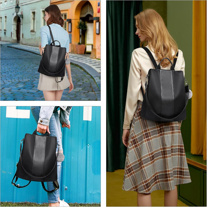 Miss Lulu Damen Rucksack Wasserdichte Nylon Schultaschen Anti-Diebstahl Tagesrucksack Schultertasche