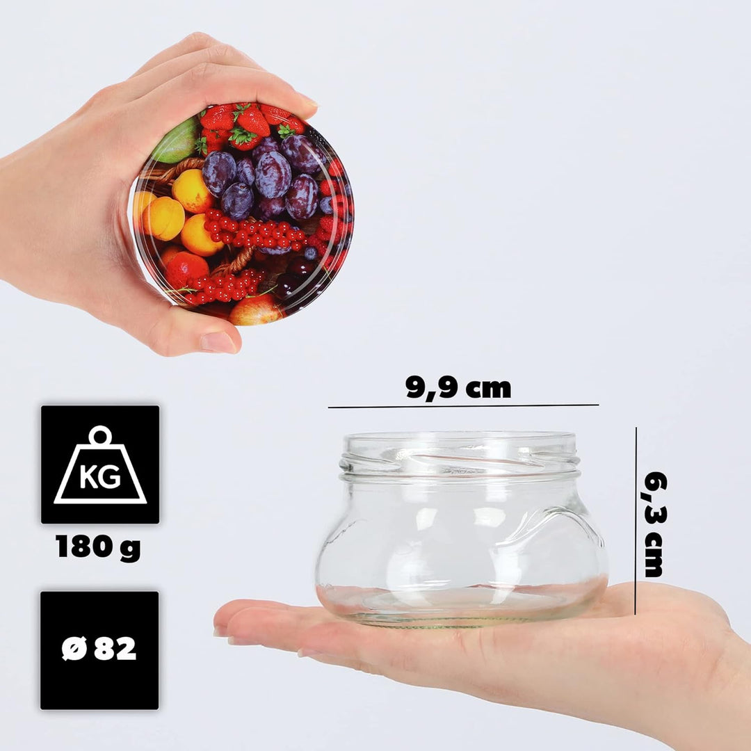 KADAX 100er Set Marmeladengläser 300ml TO82, Einmachgläser Vorratsgläser Mason Jar mit Schraubdeckel