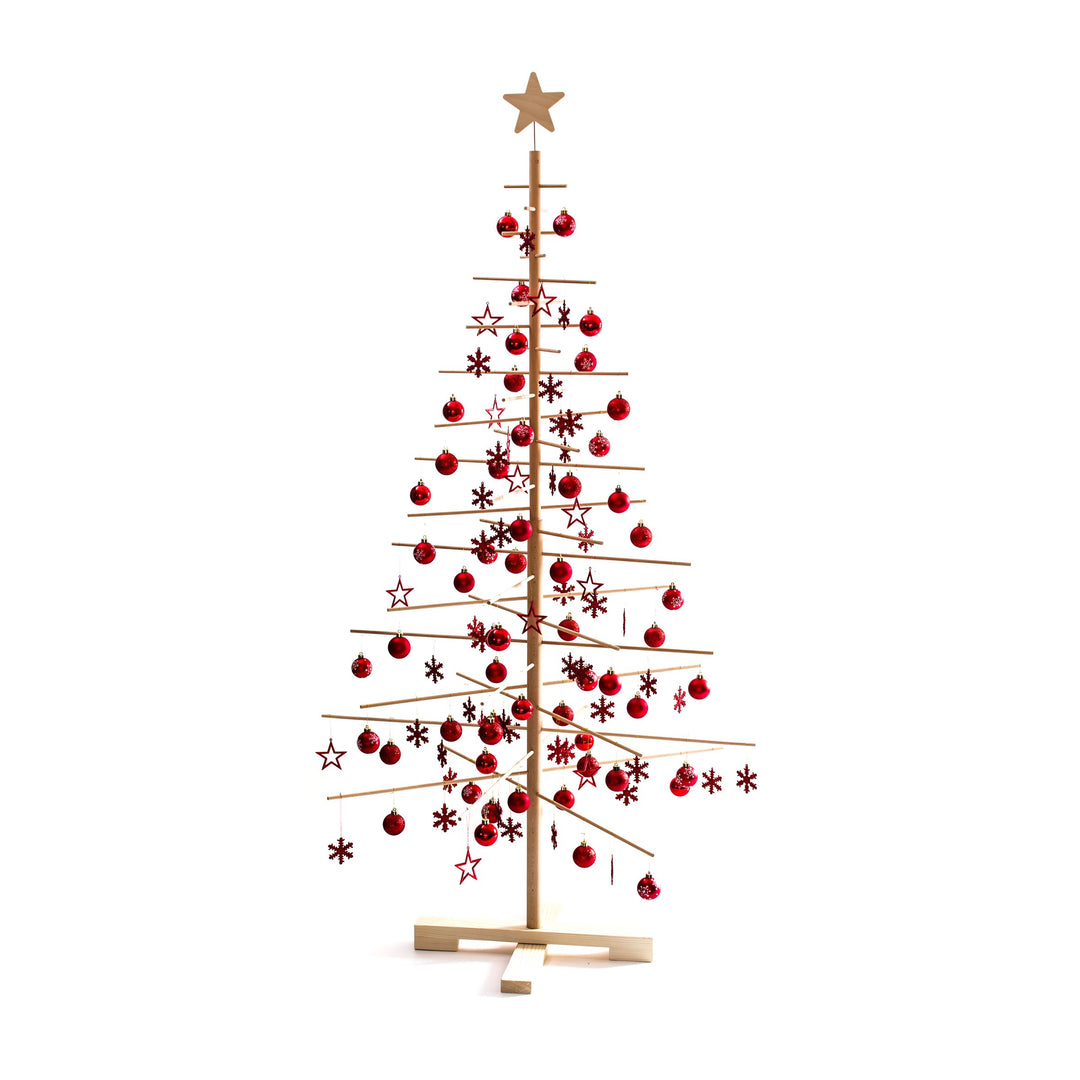 xmas3 L-190 cm Weihnachtsbaum aus Holz, Natural, 100 x 100 x 190