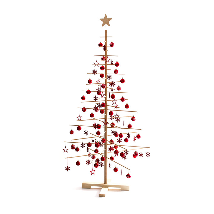 xmas3 L-190 cm Weihnachtsbaum aus Holz, Natural, 100 x 100 x 190