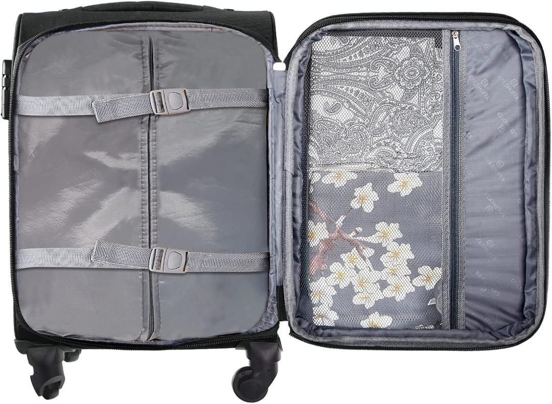 Goldhofer® Reisekoffer Set in 4 Grössen und 4 Farben (Schwarz), Schwarz