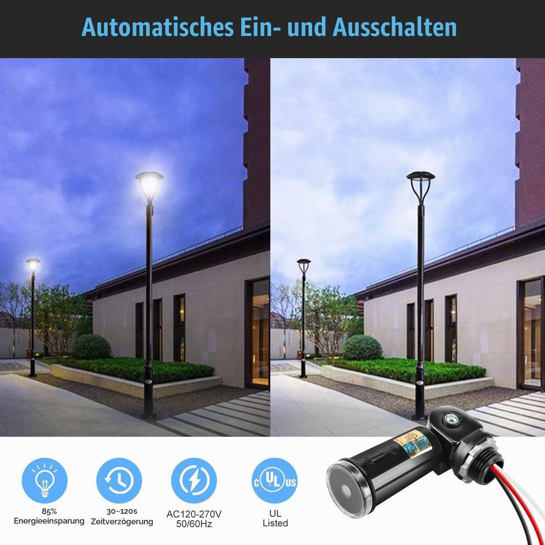 Greluma 2 Stk Dämmerungs- bis Morgendämmerungs-Fotozellen-Sensorschalter, fotoelektrischer Schalter,