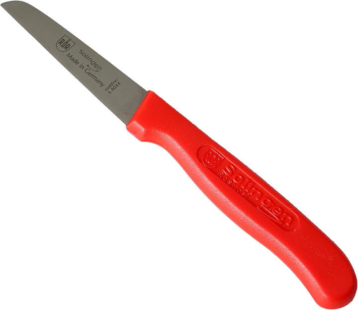 TOPANBIETER 999 Schälmesser 4er Set mit rotem Griff - Vielseitige Obstmesser, Gemüsemesser, Allzweck